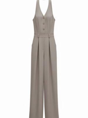Mono Halter Botones Taupe