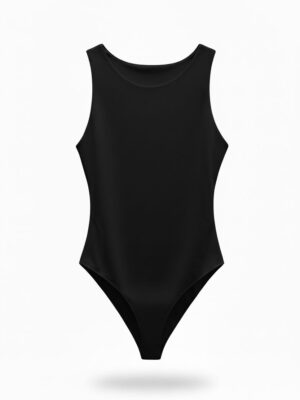 Body Licra Manga Sisa Negro