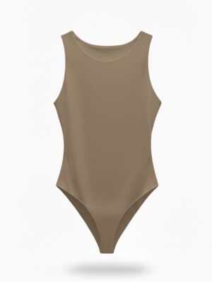 Body Licra Manga Sisa Taupe