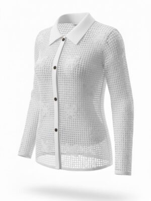 Camisa Croché Estampado Flor