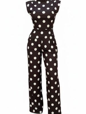 Alternative view of Conjunto Asimétrico Lunares Chocolate y Blanco