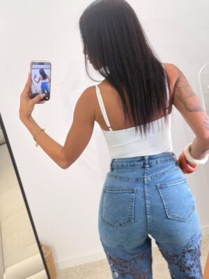 Alternative view of Jeans Encaje Floral Azul