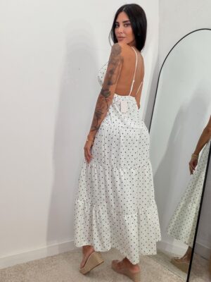 Alternative view of Vestido Largo Lunares Blanco