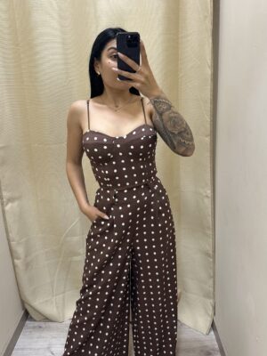 Conjunto Palazzo Lunares Chocolate y Blanco