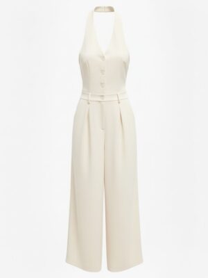 Mono Halter Botones Blanco Roto