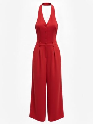 Mono Halter Botones Rojo