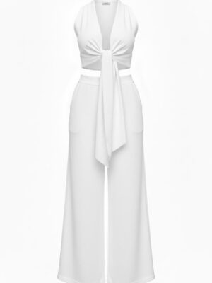 Conjunto Chaleco Nudo Blanco