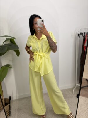 Conjunto Lino Cinturón Amarillo