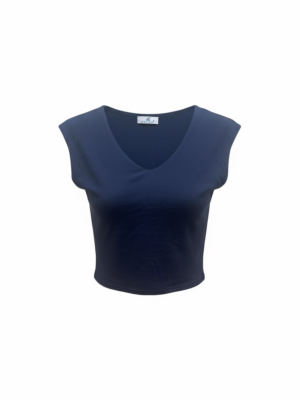 Camiseta Crop Relleno Azul