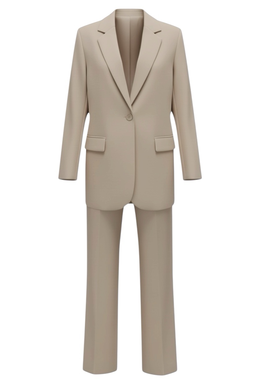 Traje Corte Recto Taupe - Imagen 2