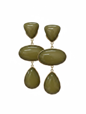 Pendientes Cascada Verde Oliva