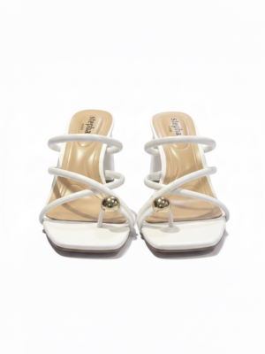 Sandalia Detall Dorado Blanca