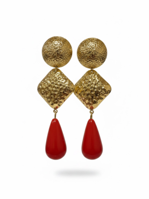 Pendientes de lágrimas roja