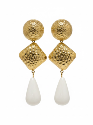 Pendientes de lágrimas blanca