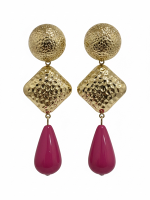 Pendientes de lágrimas fucsia