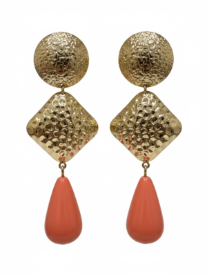 Pendientes de lágrimas coral