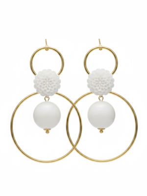 Aros Coral Blanco