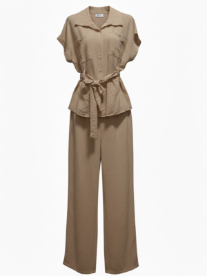 Conjunto Lino Cinturón Taupe