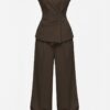 Conjunto Fruncido Chocolate