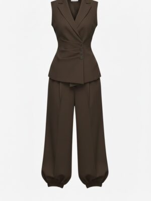 Conjunto Fruncido Chocolate
