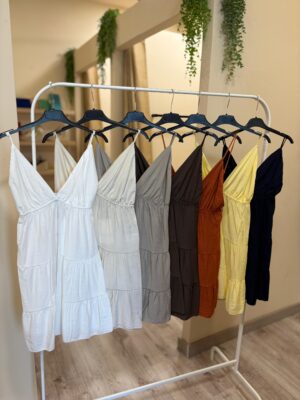 Vestido Corto Lino Sintetico