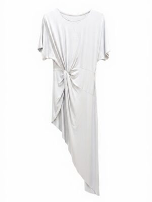 Camiseta Asimétrica Nudo Blanca