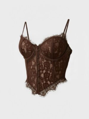 Top Corset Encaje Chocolate