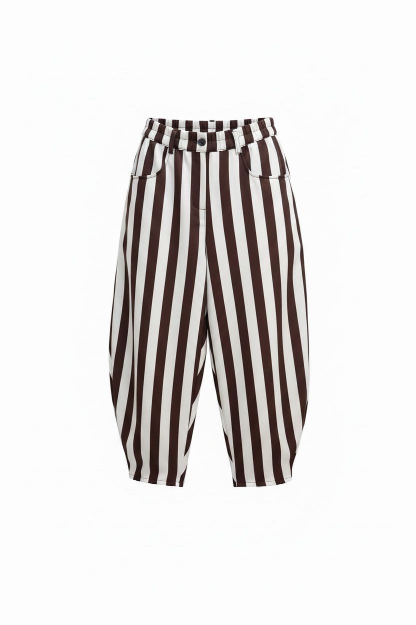 Pantalón Ballons Rayas Chocolate y Blanco - Imagen 2