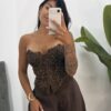 Top Corset Encaje Chocolate - Imagen 2