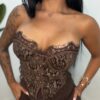 Top Corset Encaje Chocolate