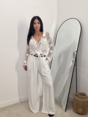 Pantalón Lino Sintético Blanco