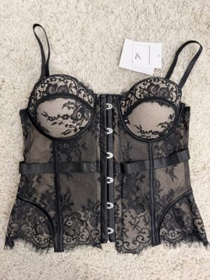 Alternative view of Top Corset Metal Encaje Negro