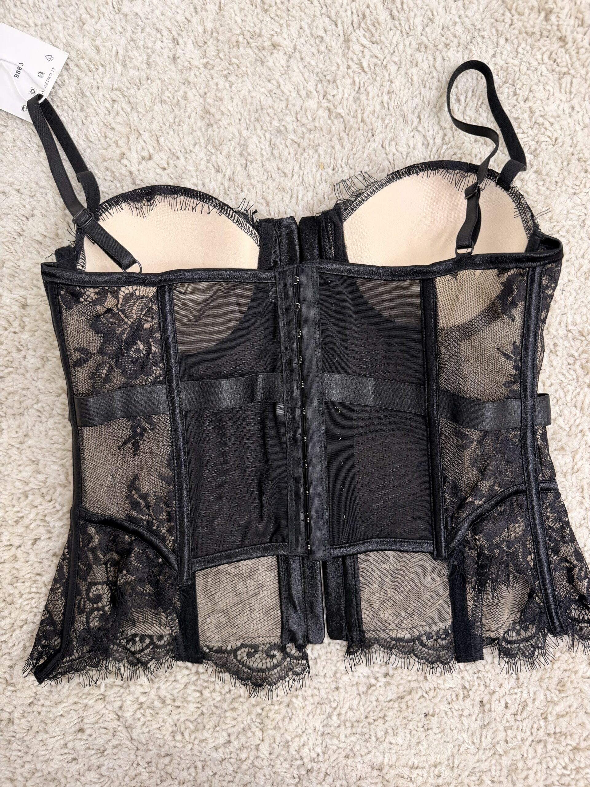 Top Corset Metal Encaje Negro - Imagen 3
