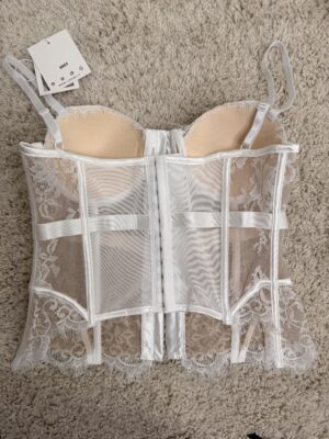 Alternative view of Top Corset Metal Encaje Blanco