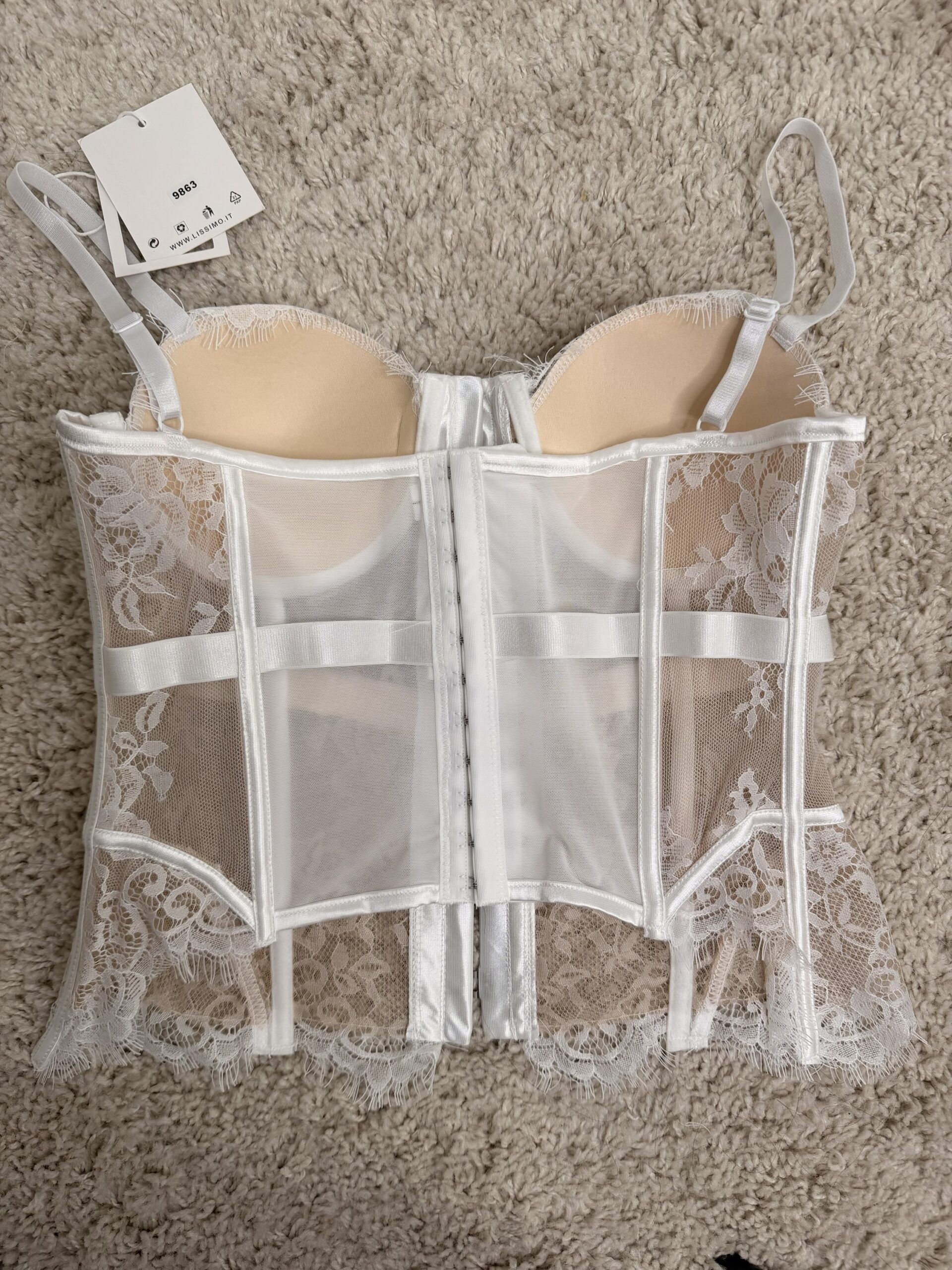 Top Corset Metal Encaje Blanco - Imagen 2