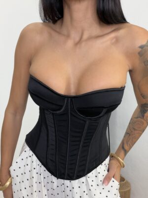 Top Corset Isabel Negro