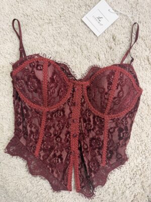 Top Corset Encaje Burdeos