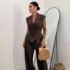 Conjunto Fruncido Chocolate