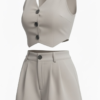 Conjunto Corto Chaleco Gris