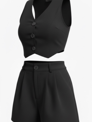 Conjunto Corto Chaleco Negro
