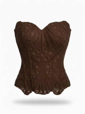 Top Corpiño Encaje Chocolate