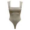 Body Licra Escote Cuadrado Taupe