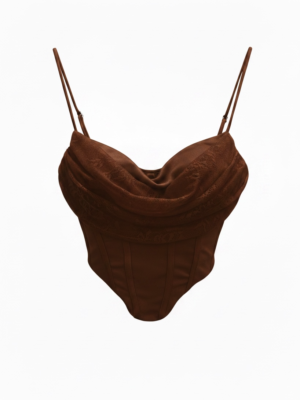 Top Encaje Cascada Chocolate