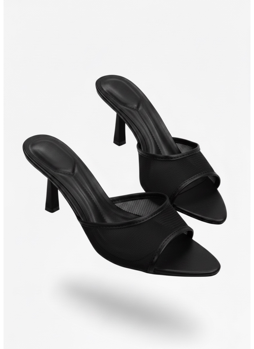 Mules Tacón Negro