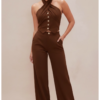 Conjunto Halter Botón Chocolate