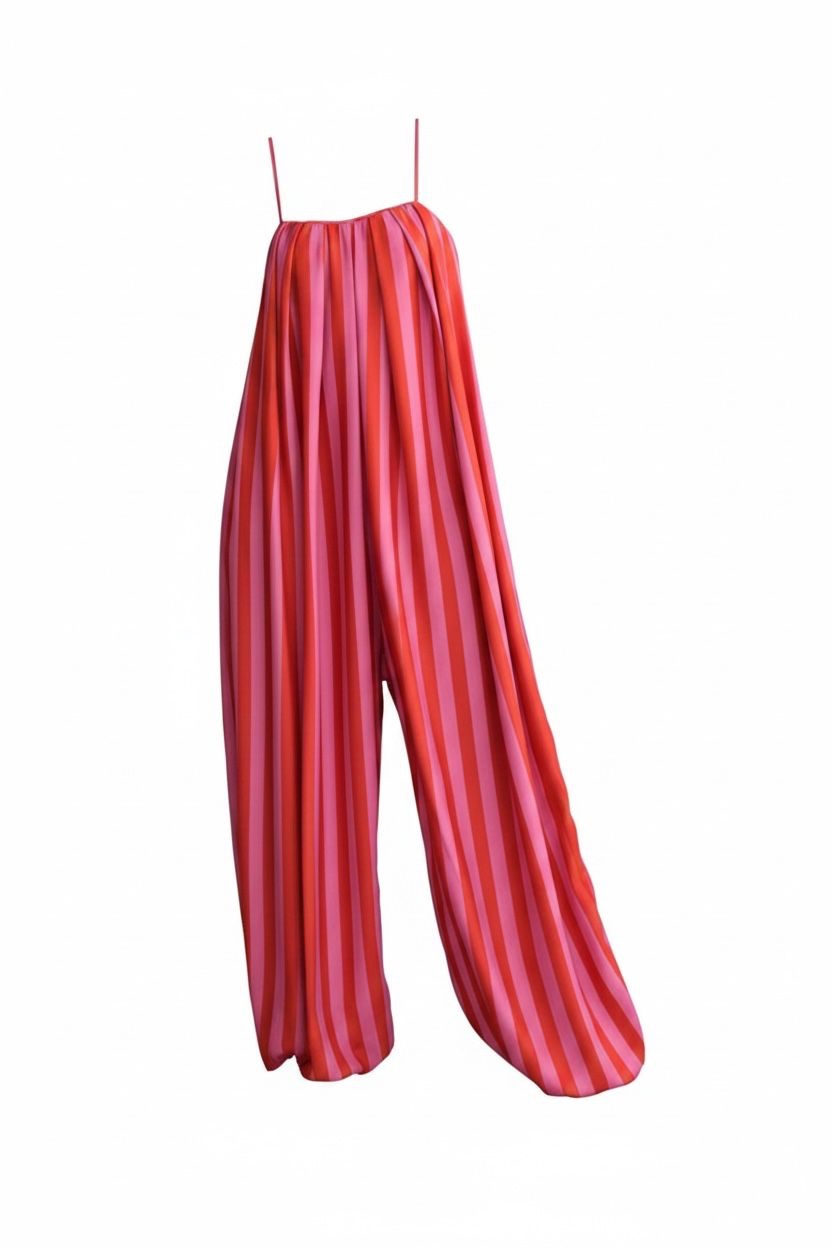 Mono Bombacho Rayas Rosa y Rojo