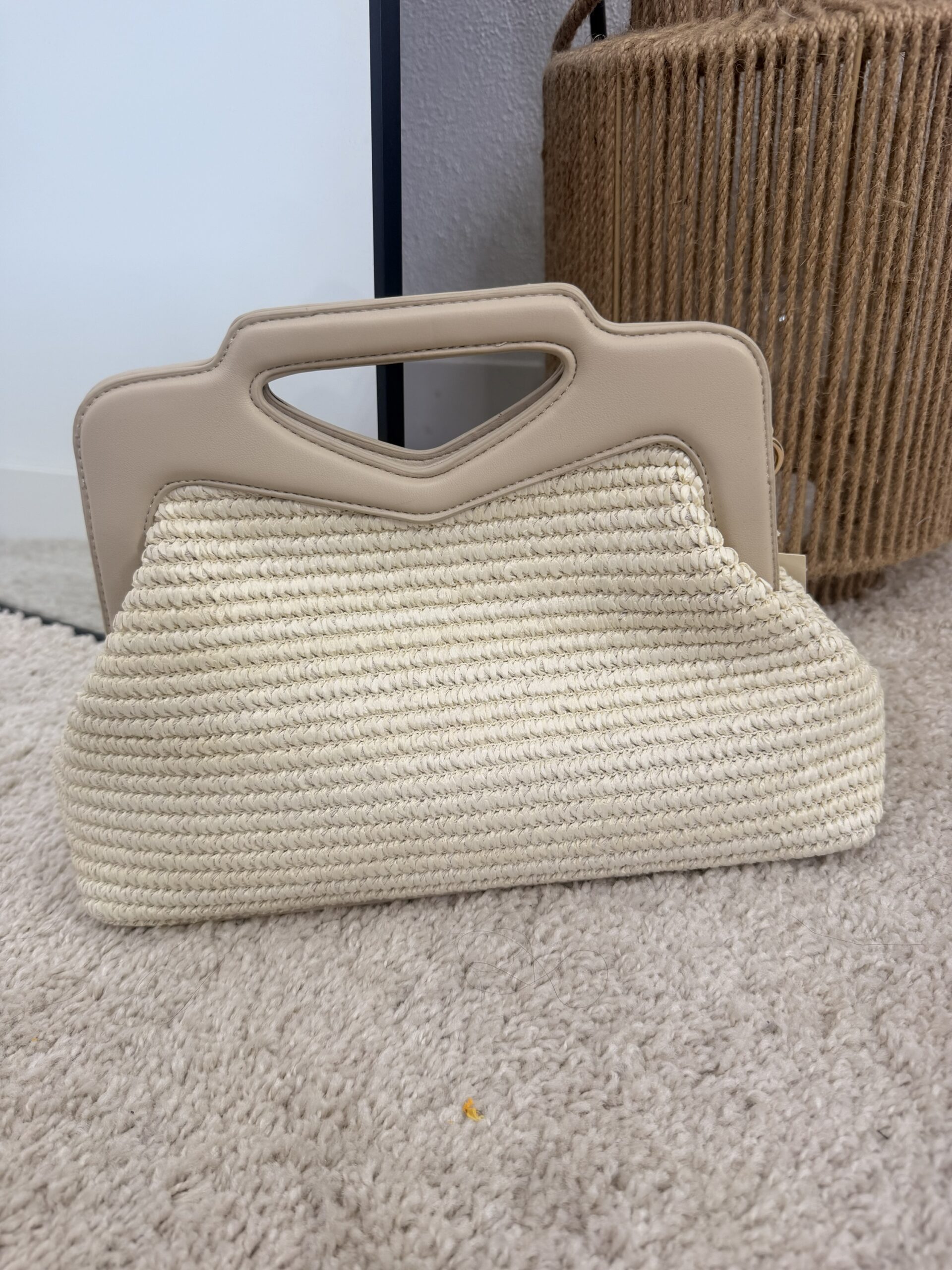 Bolso Rafia Polipiel Beige