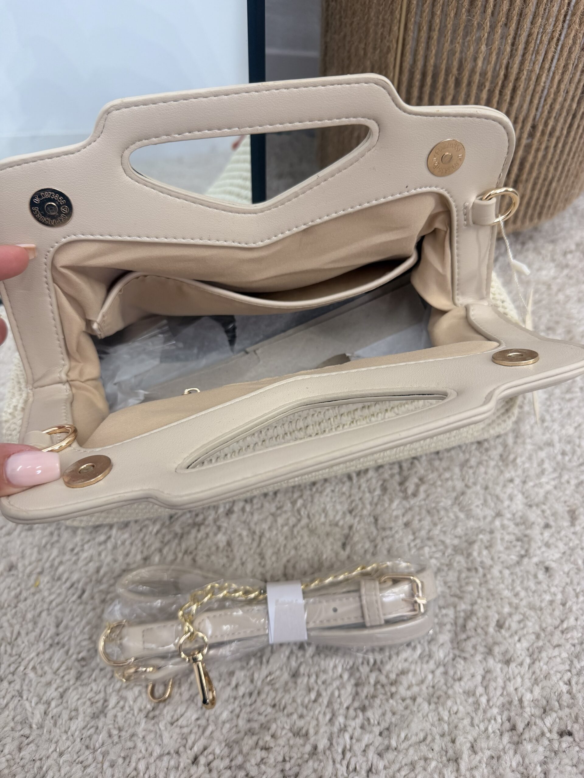 Bolso Rafia Polipiel Beige - Imagen 3