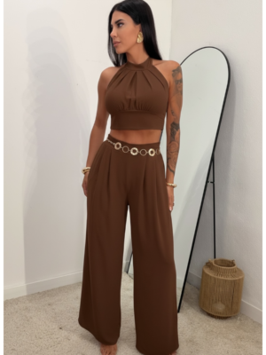 Conjunto Halter Marrón