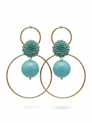 Aros Coral Turquesa
